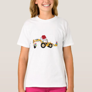 Christmas Backhoe Construction Truck T-Shirt