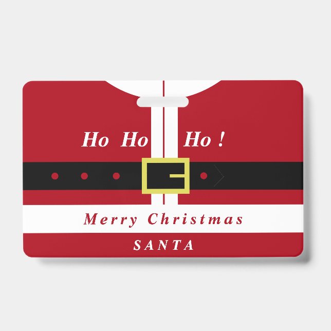 Christmas Badge Santa Claus Gift Custom Your Name (Front)