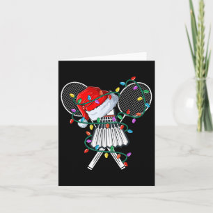 Christmas Badminton Xmas Santa Sports Hat Mens Wom Card