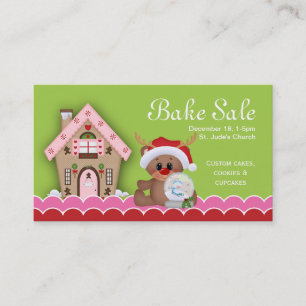 Christmas Bake Sale Business Card Gingerbread