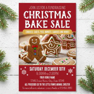 Christmas Bake Sale Festive Holiday Deep Red Flyer