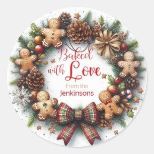 Christmas - Baked with Love Classic Round Sticker