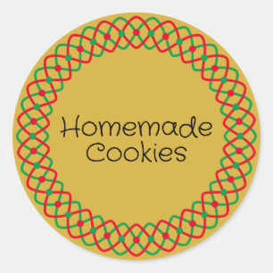 Christmas Bakery Box Packaging Classic Round Sticker