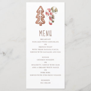 Christmas bakery dessert. Gingerbread and lollipop Menu