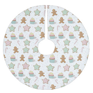 Christmas Bakery Treats Pattern Brushed Polyester Tree Skirt