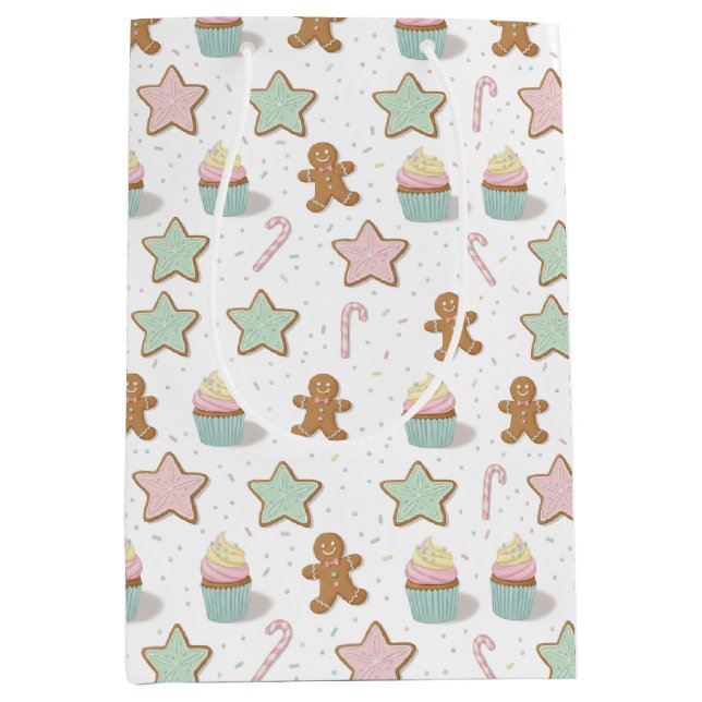 Christmas Bakery Treats Pattern Medium Gift Bag (Front)