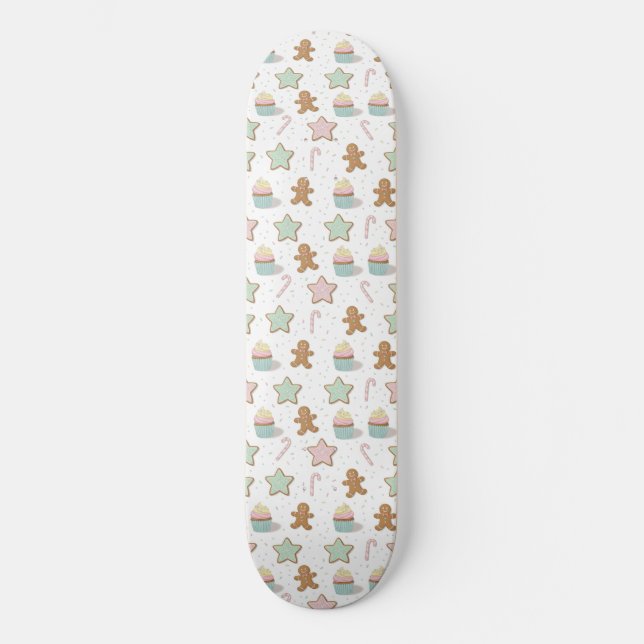 Christmas Bakery Treats Pattern Skateboard (Front)