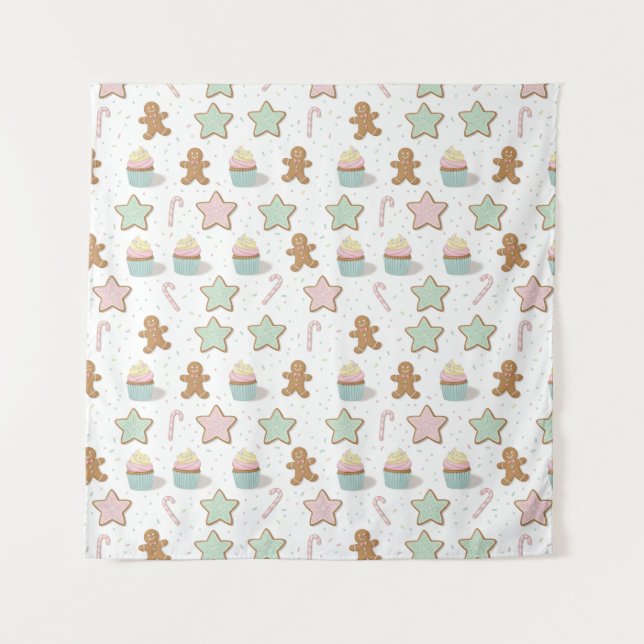 Christmas Bakery Treats Pattern Tapestry (Front)