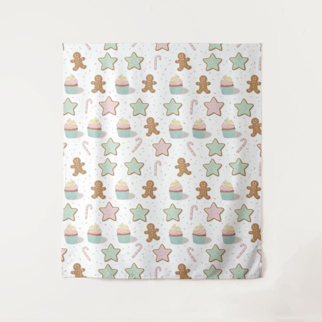 Christmas Bakery Treats Pattern Tapestry (Front)