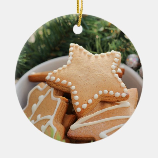 Christmas Baking Ceramic Ornament (Front)