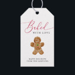 Christmas Baking | Cookie Exchange Party Gift Tags<br><div class="desc">Cute Christmas baking tag featuring watercolor illustration of a gingerbread man cookie with text above that says "baked with love." You can use this as gift giving or for your cookie swap party.</div>