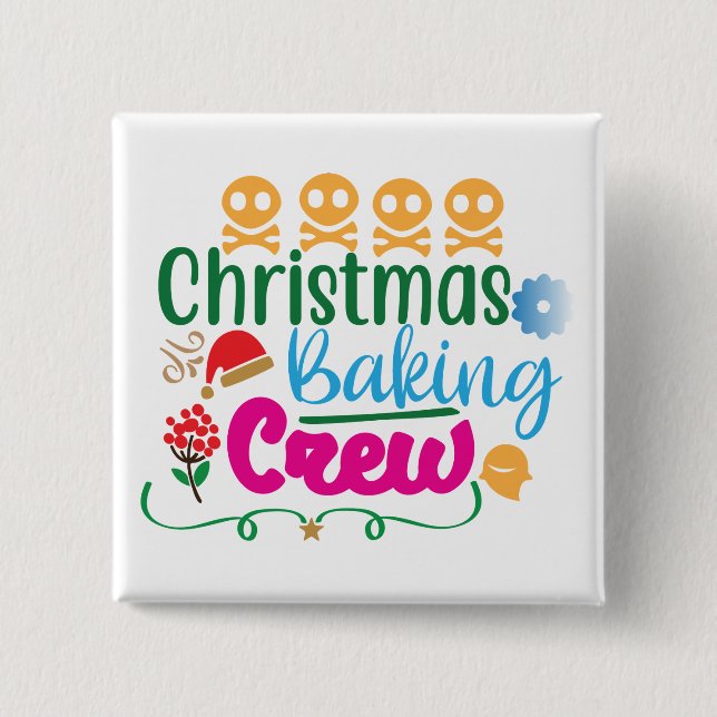 Christmas Baking Crew-81603 2 Inch Square Button (Front)