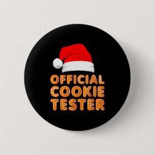 Christmas Baking Crew Cookie Tester Xmas Pajamas 2 Inch Round Button