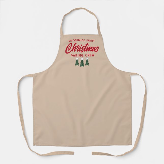 Christmas Baking Crew Retro Family Personalized Apron (Front)
