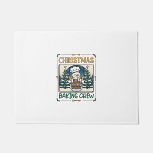 Christmas Baking Crew Snowman Chef Gingerbread Coo Doormat