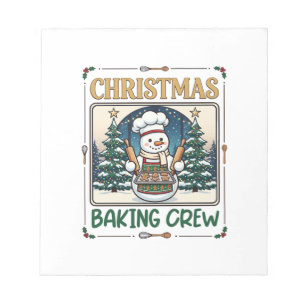 Christmas Baking Crew Snowman Chef Gingerbread Coo Notepad