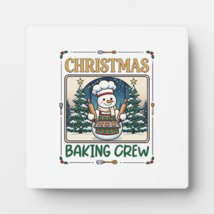 Christmas Baking Crew Snowman Chef Gingerbread Coo Plaque