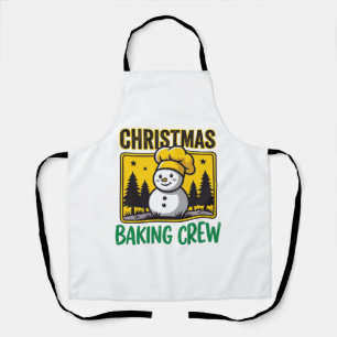 Christmas Baking Crew Snowman Holiday Design Apron