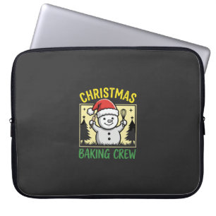 Christmas Baking Crew Snowman Holiday Laptop Sleeve