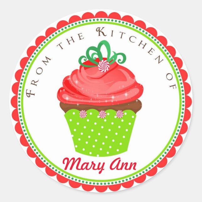 Christmas Baking Cupcake Treats Stickers (Front)