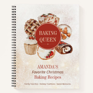 Christmas Baking Queen Personalized Recipe Book
