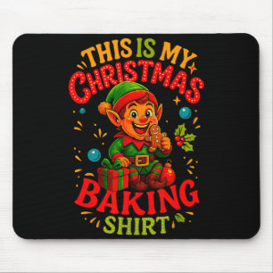 Christmas Baking Shirt Cute Elf Gingerbread Pastry Mouse Pad