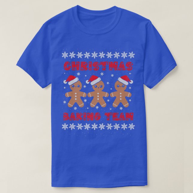 Christmas Baking Team Gingerbread Men with Xmas Ha T-Shirt (Design Front)