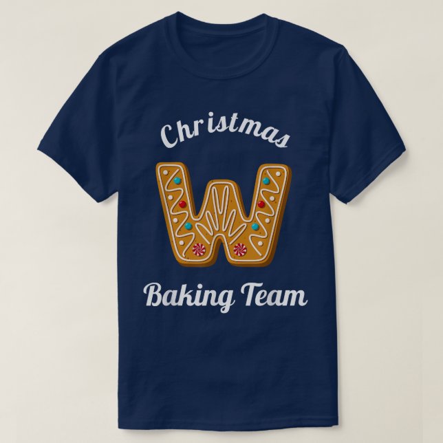 Christmas Baking Team Letter W Holiday Matching Fa T-Shirt (Design Front)