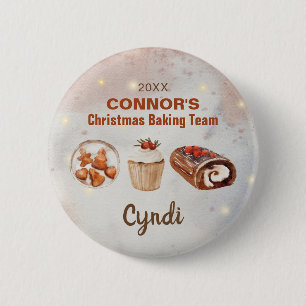 Christmas Baking Team Personalized Button