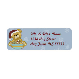 Christmas Baking Teddy Bear Address Labels