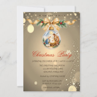 Christmas Ball Nativity Company Christmas Invitation