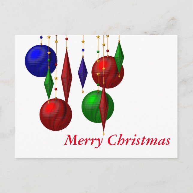 christmas ball on white background holiday postcard (Front)
