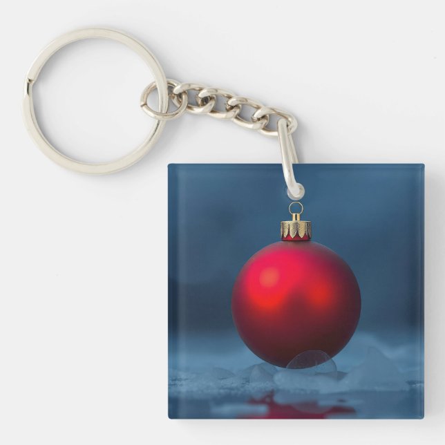 Christmas Ball Ornament Keychain (Front)