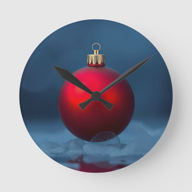 Christmas Ball Ornament Round Clock (Front)