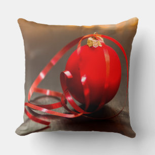 Christmas Ball Ornament Throw Pillow
