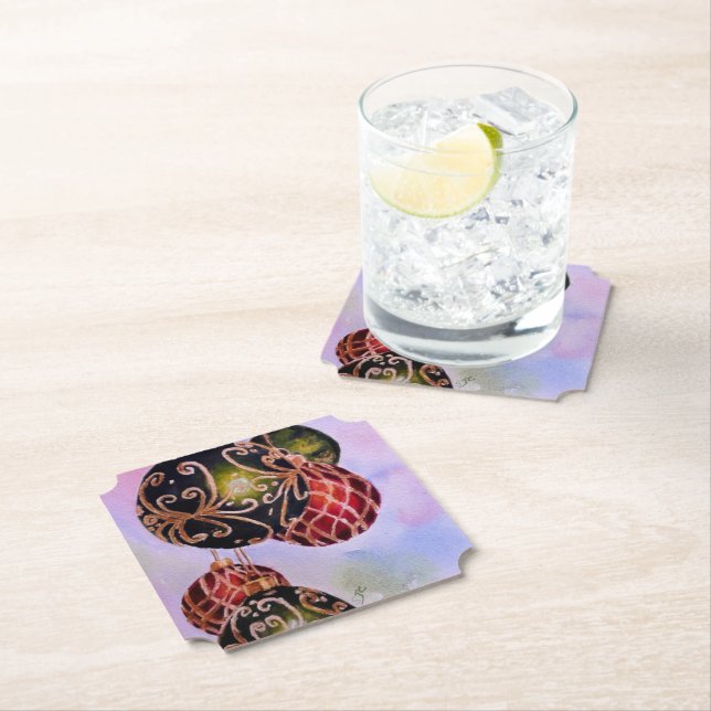 Christmas Ball Ornaments Paper Coaster (Insitu)