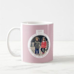 Christmas Ball Pastel Pink Photo Holiday Coffee Mug