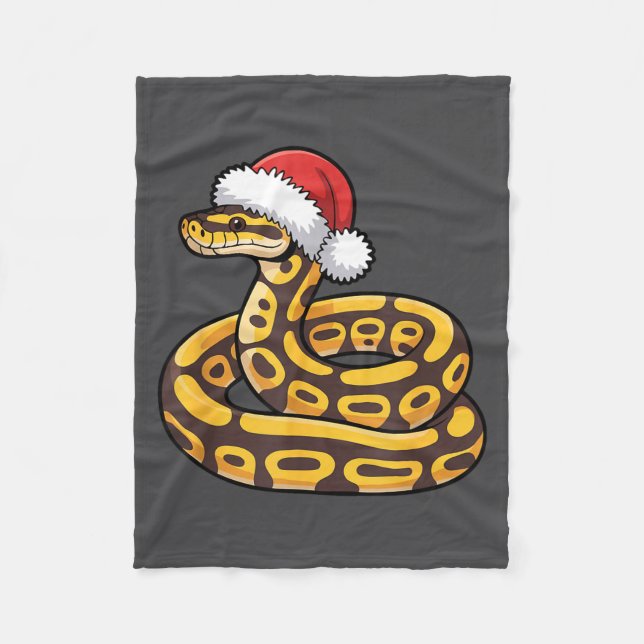 Christmas Ball Python Ugly Xmas Sweater Snake Love Fleece Blanket (Front)