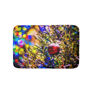 Christmas Ball Red Bath Mat