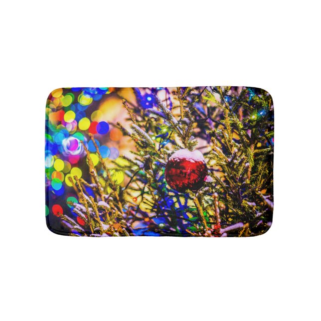 Christmas Ball Red Bath Mat (Front)