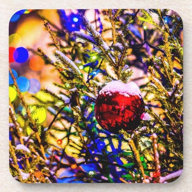 Christmas Ball Red Coaster (Front)
