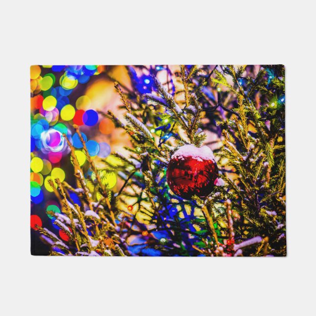 Christmas Ball Red Doormat (Front)