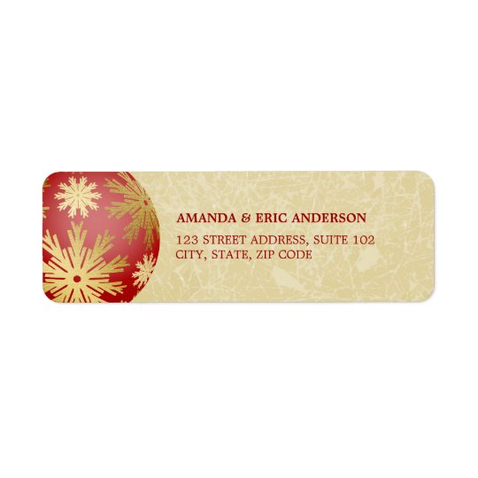 Christmas Ball Red Golden labels