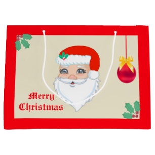 Christmas Ball & Santa Claus Large Gift Bag