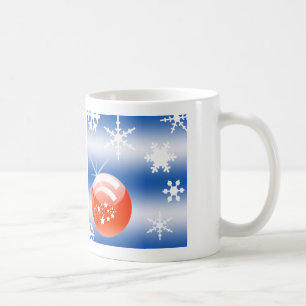 Christmas ball Snowflake blue white red Coffee Mug
