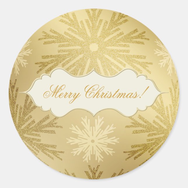 Christmas Ball Snowflakes Gold stickers (Front)