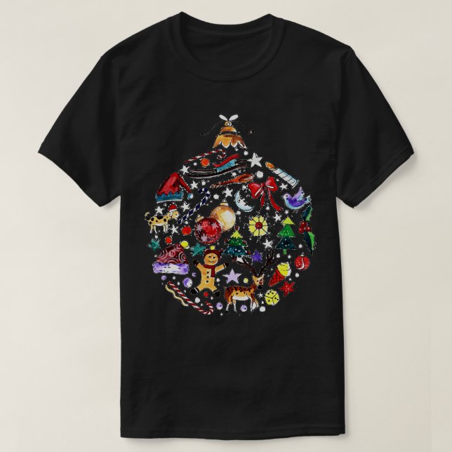Christmas Ball Theme  T-Shirt (Design Front)