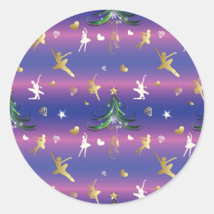 Christmas Ballerina - Ballet Dancer Classic Round Sticker