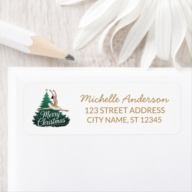 Christmas ballet Ballerina dancer Return Address  (En situation)