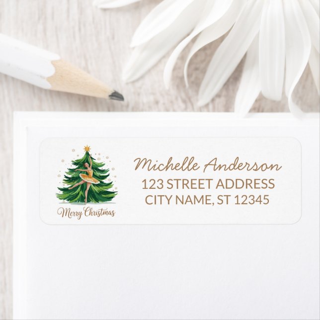 Christmas ballet Ballerina dancer Return Address  (En situation)